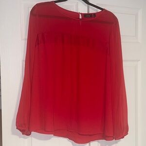 Apt. 9 Red Relaxed Blouse with Long Sleeves